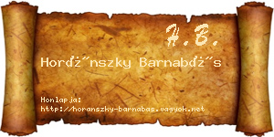 Horánszky Barnabás névjegykártya