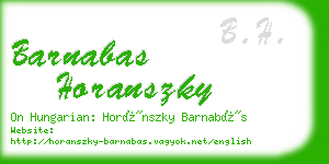 barnabas horanszky business card